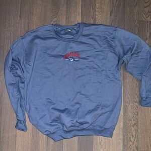 Gildan Blue Crewneck Sweater Soft Cotton Casual